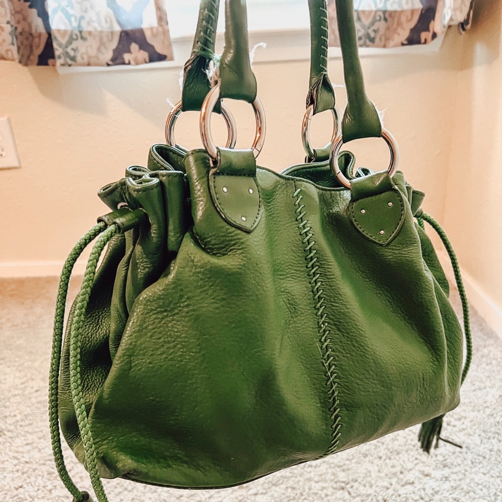 The SAK Green Drawstring Purse